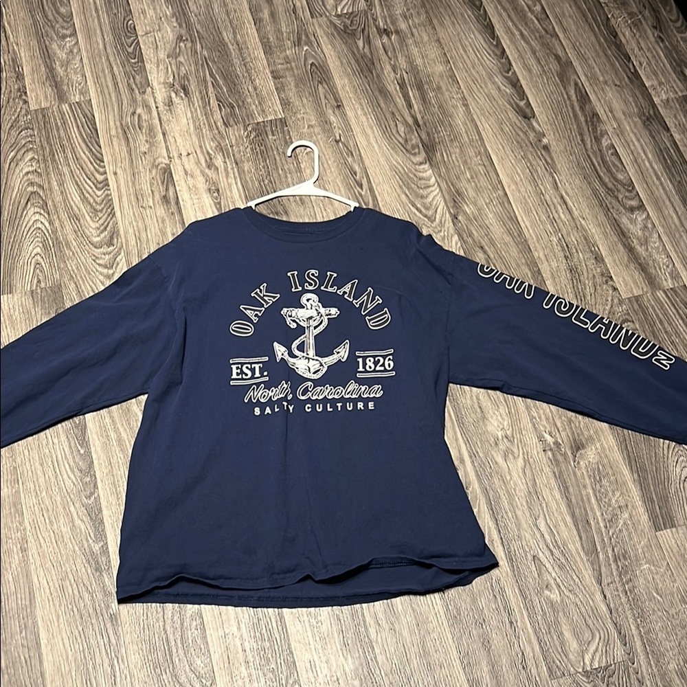 Navy Oak Island Long Sleeve Shirt